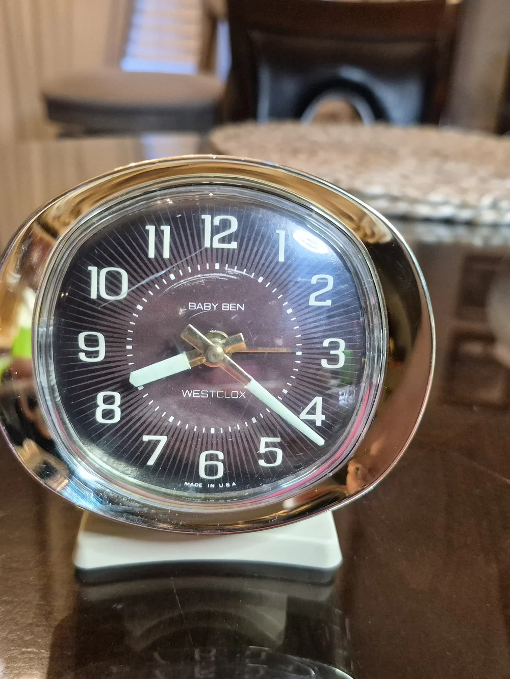 Westclox Baby Ben Retro Black and Silver Wind Up Alarm Clock Vintage